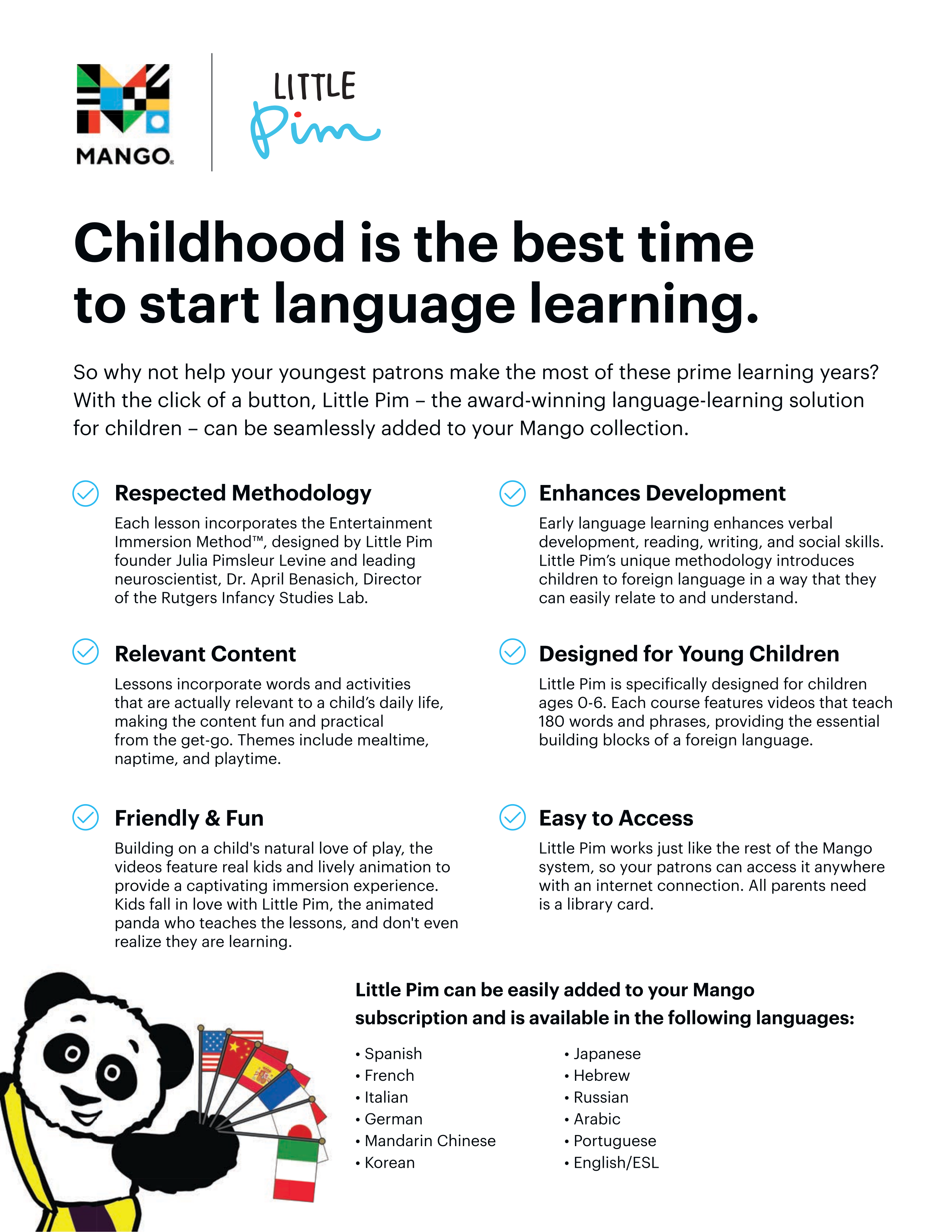 Mango Languages Little Pim Flyer