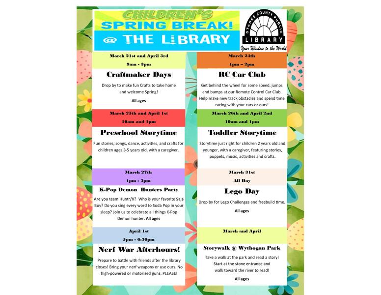 Spring Break @ The Library Flyer