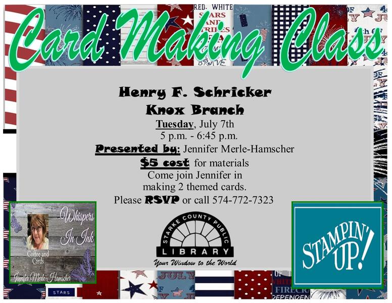 Stampin" Up Card Class Flyer